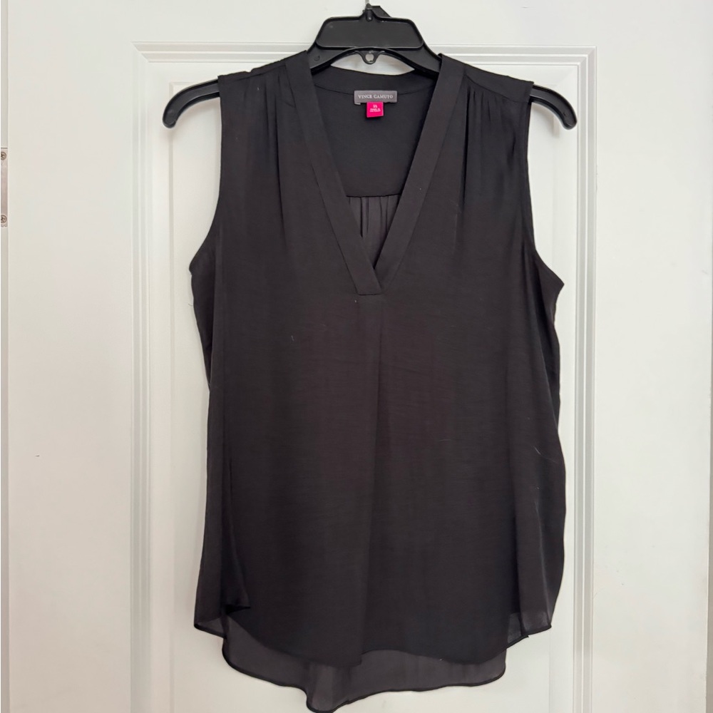 Vince Camaro V-neck satin sleeveless top